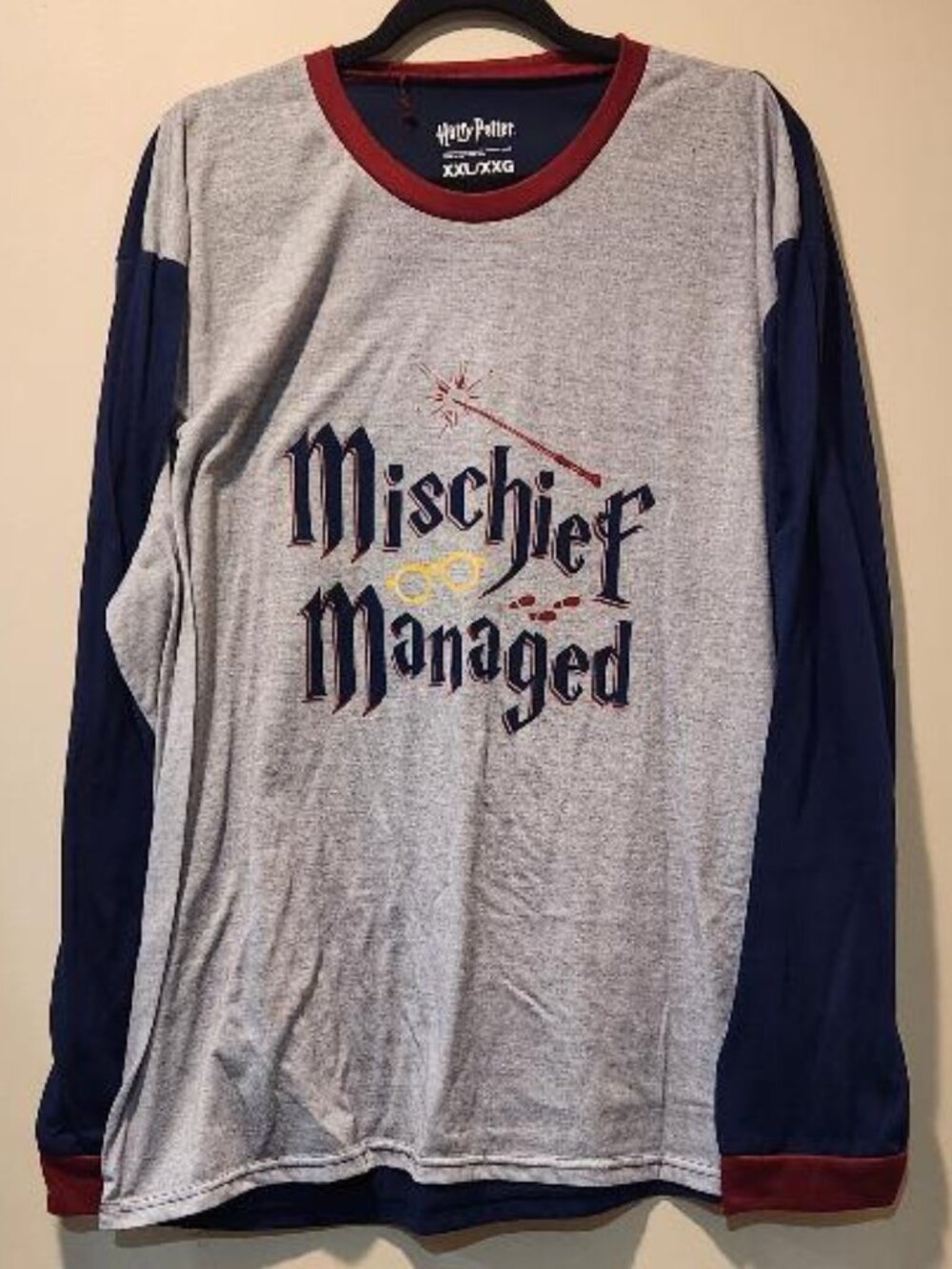 Harry Potter "Mischief Managed" Long Sleeve Raglan Style Men's Shirt